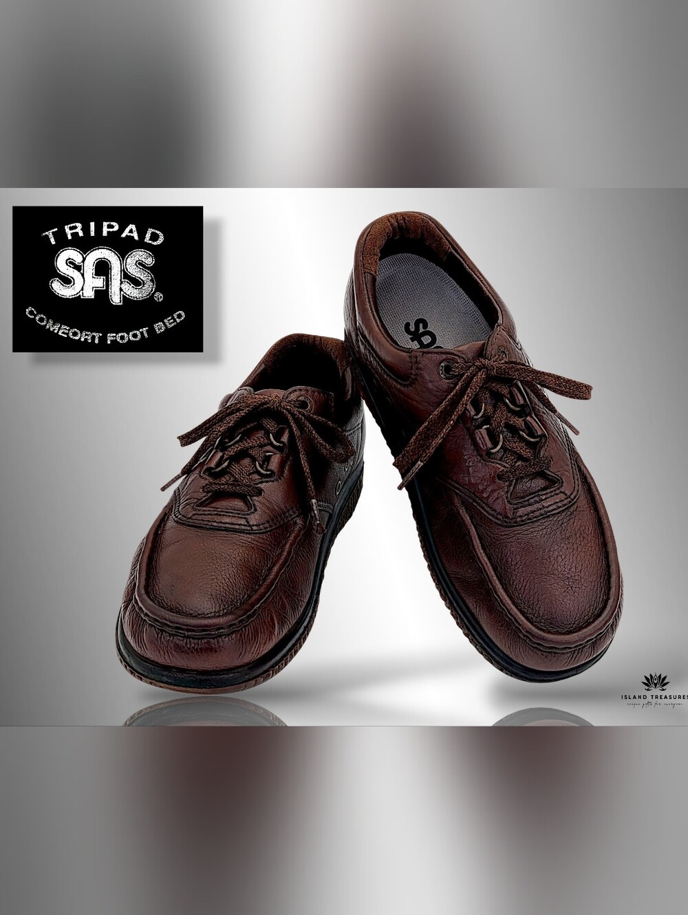 SAS Tripad Comfort Sz 8.5 Men's Leather Lace Up Walking Shoes Brown